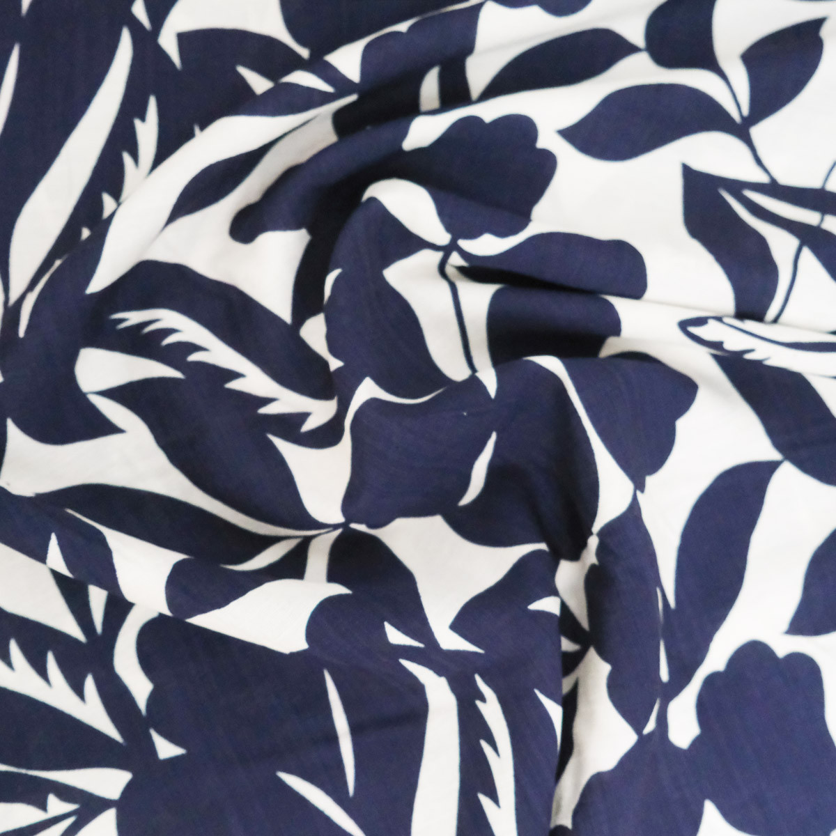 Thai-Print Blended Viscose in Navy Blue - Maison Klem